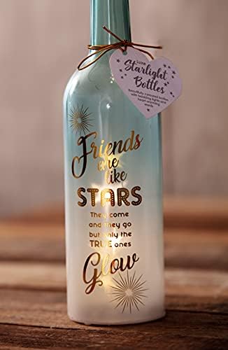 מתנות מתאגרף חברים הם כמו כוכבים LED-Up Bottlelight Chottense | מתנה משמעותית לחבר הטוב ביותר